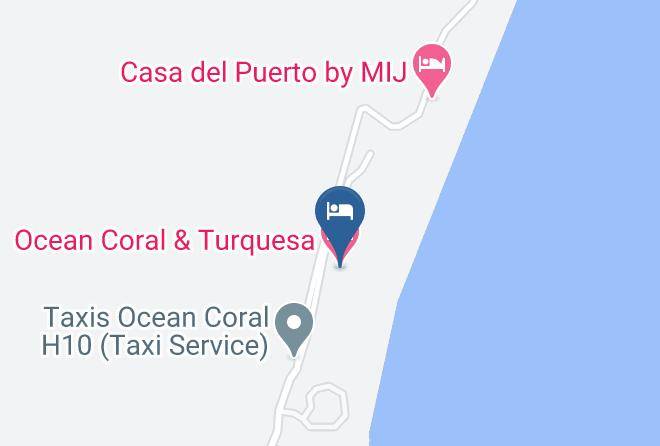 Ocean Coral & Turquesa Mapa - Quintana Roo - Puerto Morelos