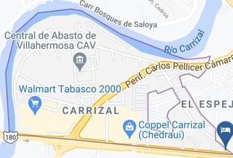 Baez Carrizal Hotel Map - Tabasco - City Centre