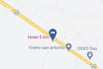 Hotel 5 Inn Mapa
 - Guanajuato - Silao De La Victoria