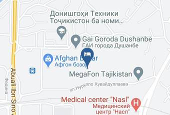 Hotel Hostel Doshan Map - Districts Of Republican Subordination - Dushanbe