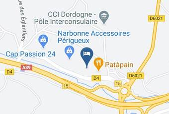 Hotel Le 15 Perigueux Coulounieix Sortie 15 Autoroute A89 Map - Nouvelle Aquitaine - Dordogne