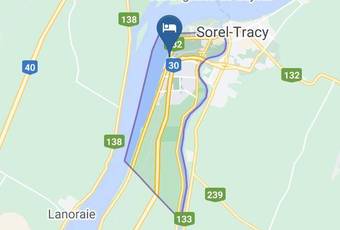 Hotel Sorel St Lawrence River Map - Quebec - Pierre De Saurel Regional County Municipality