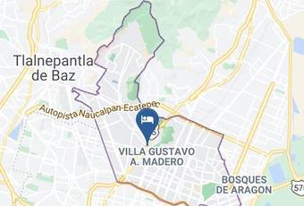 Hotel Y Villas Juan Diego Map - Mexico City - Gustavo A Madero