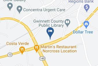 Intown Suites Extended Stay Atlanta Ga Norcross Kaart - Georgia - Gwinnett