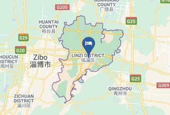 Qiguo Guest House Mapa
 - Shandong - Zibo